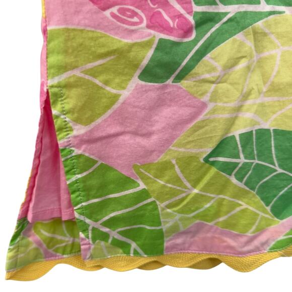 VTG 90s Lilly Pulitzer Womens M Tunic Top Pink Giraffe Ric Rac Trim Tropical - Picture 7 of 14